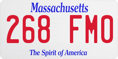 MA license plate 268FM0