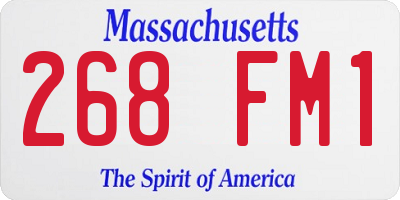 MA license plate 268FM1