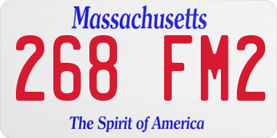 MA license plate 268FM2