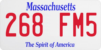 MA license plate 268FM5