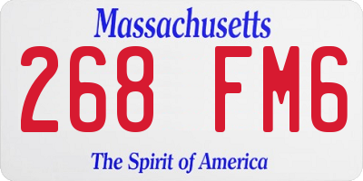 MA license plate 268FM6