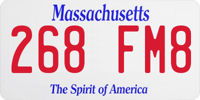 MA license plate 268FM8