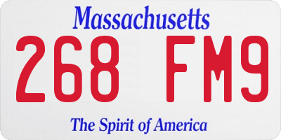 MA license plate 268FM9