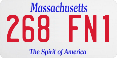 MA license plate 268FN1