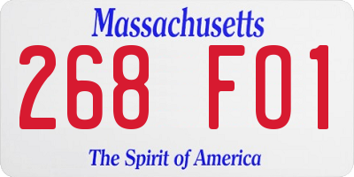 MA license plate 268FO1