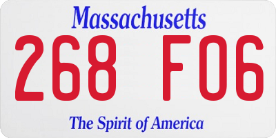 MA license plate 268FO6