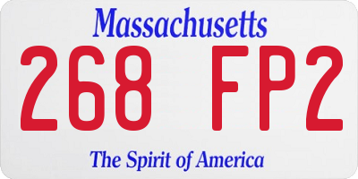 MA license plate 268FP2