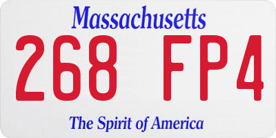 MA license plate 268FP4