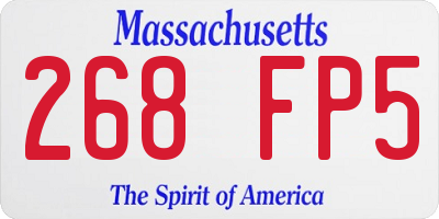 MA license plate 268FP5