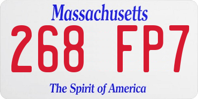MA license plate 268FP7