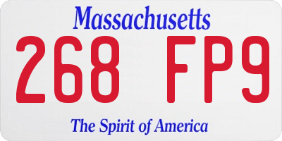 MA license plate 268FP9