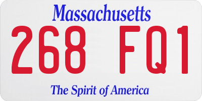MA license plate 268FQ1