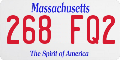 MA license plate 268FQ2