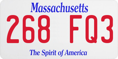 MA license plate 268FQ3