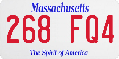 MA license plate 268FQ4