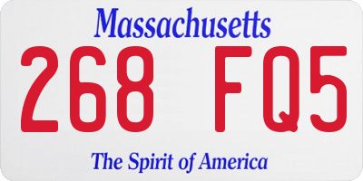 MA license plate 268FQ5