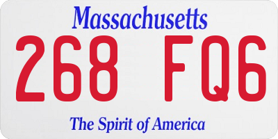 MA license plate 268FQ6