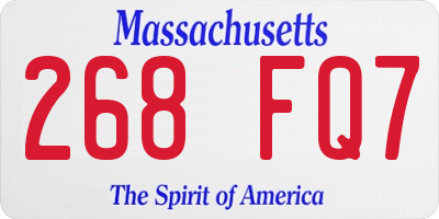 MA license plate 268FQ7