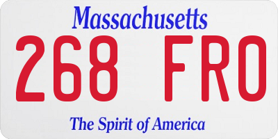 MA license plate 268FR0