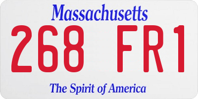 MA license plate 268FR1