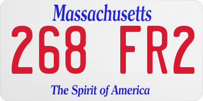 MA license plate 268FR2