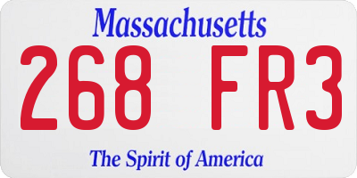 MA license plate 268FR3