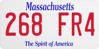 MA license plate 268FR4