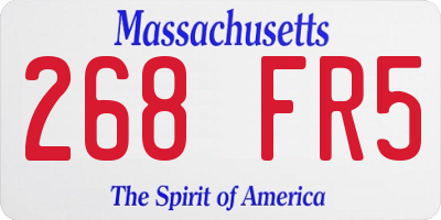 MA license plate 268FR5