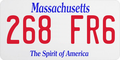 MA license plate 268FR6