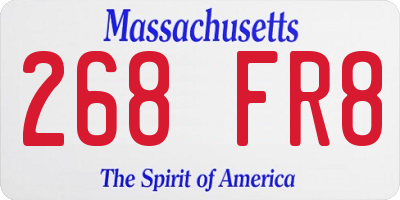 MA license plate 268FR8
