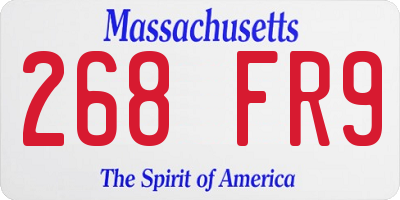 MA license plate 268FR9