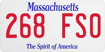 MA license plate 268FS0