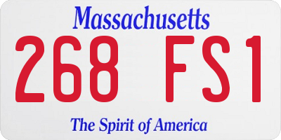 MA license plate 268FS1