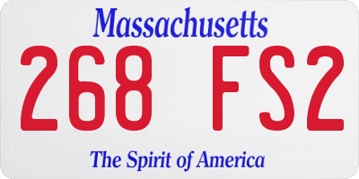 MA license plate 268FS2