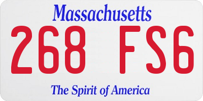 MA license plate 268FS6