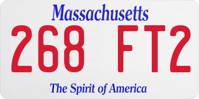 MA license plate 268FT2