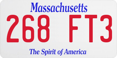 MA license plate 268FT3