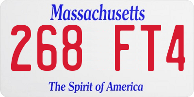 MA license plate 268FT4