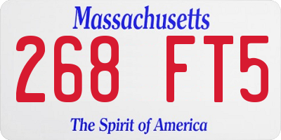 MA license plate 268FT5