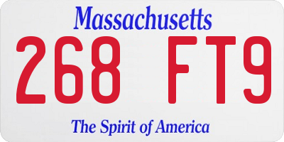 MA license plate 268FT9