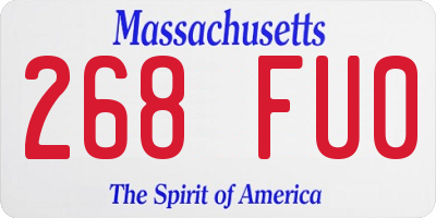 MA license plate 268FU0