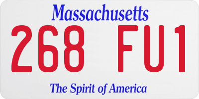 MA license plate 268FU1