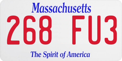 MA license plate 268FU3