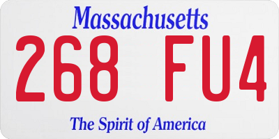MA license plate 268FU4