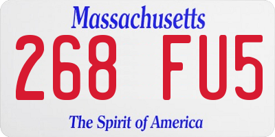 MA license plate 268FU5