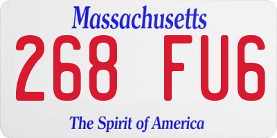 MA license plate 268FU6