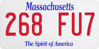 MA license plate 268FU7