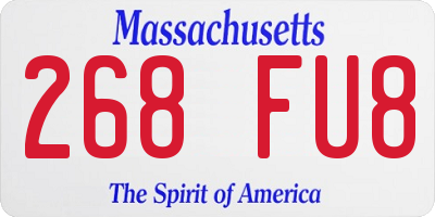 MA license plate 268FU8