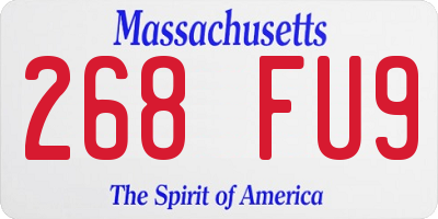 MA license plate 268FU9