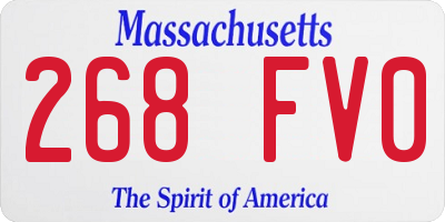 MA license plate 268FV0